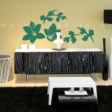 Wandtattoo Blumen mit Feuer