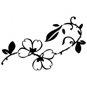 Wandtattoo Halb geffnete Kirschblten