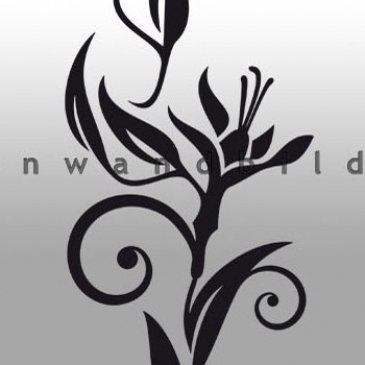 Wandtattoo Lilie mit Feuer