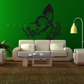 Wandtattoo Schmetterling auf Stengel