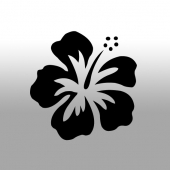 Wandaufkleber Hibiskus in E-Form